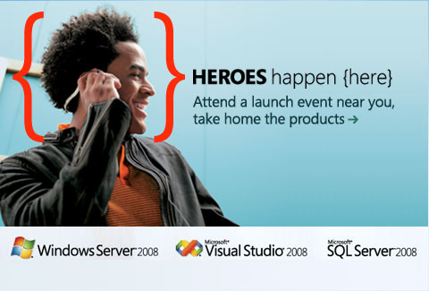 Attend a launch event near you for Windows Server 2008, Visual Studio 2008, and SQL Server 2008